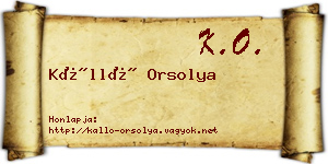 Kálló Orsolya névjegykártya