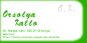 orsolya kallo business card