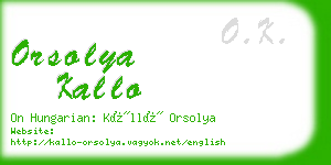 orsolya kallo business card